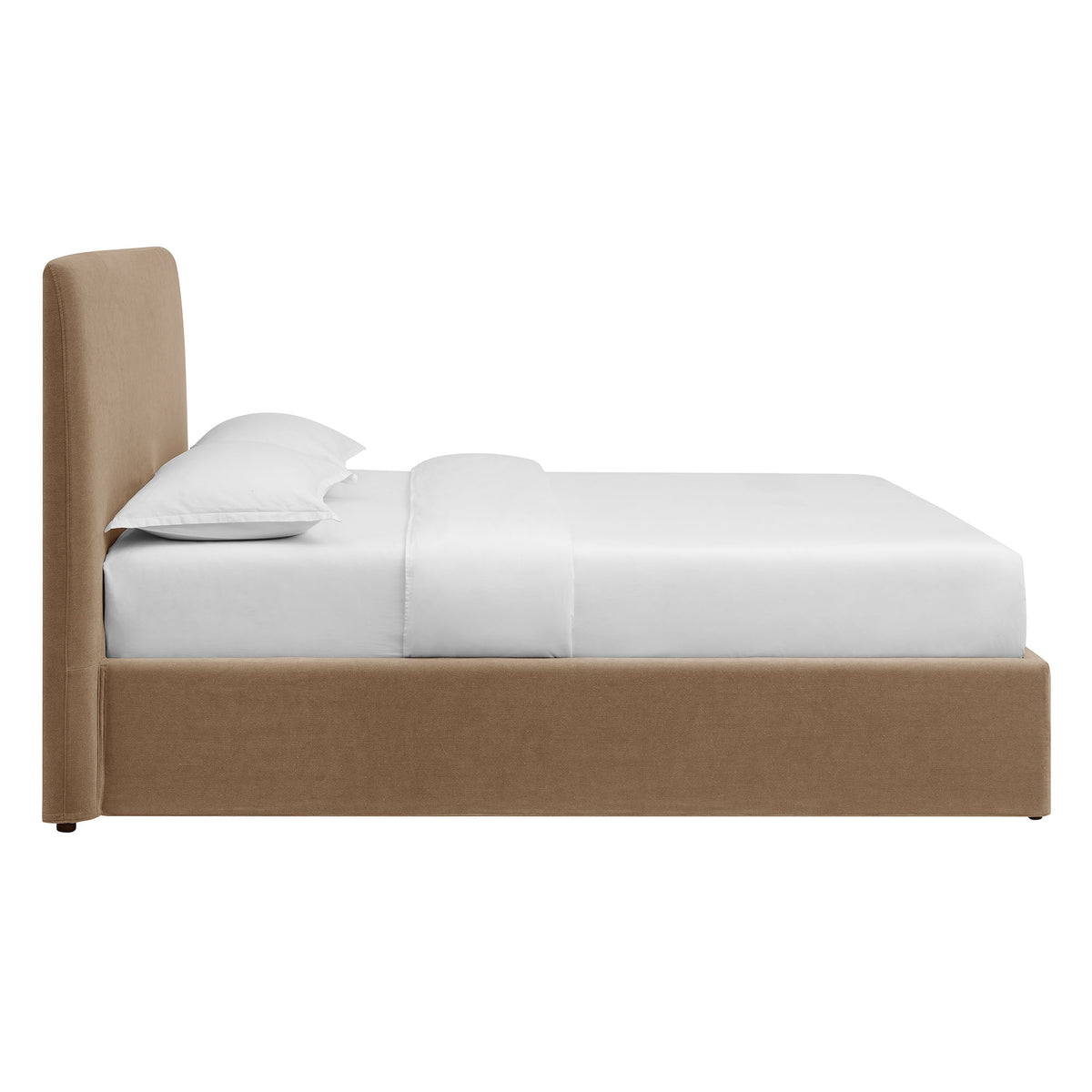 Pemberly Linen Blend Slipcovered Queen Size Storage Bed - Almond