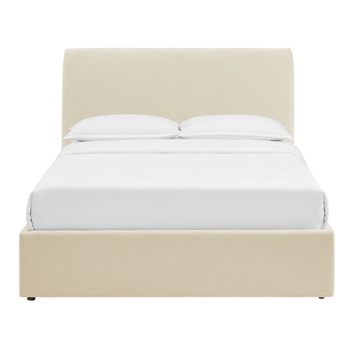 Pemberly Linen Blend Slipcovered Queen Size Storage Bed - Linen