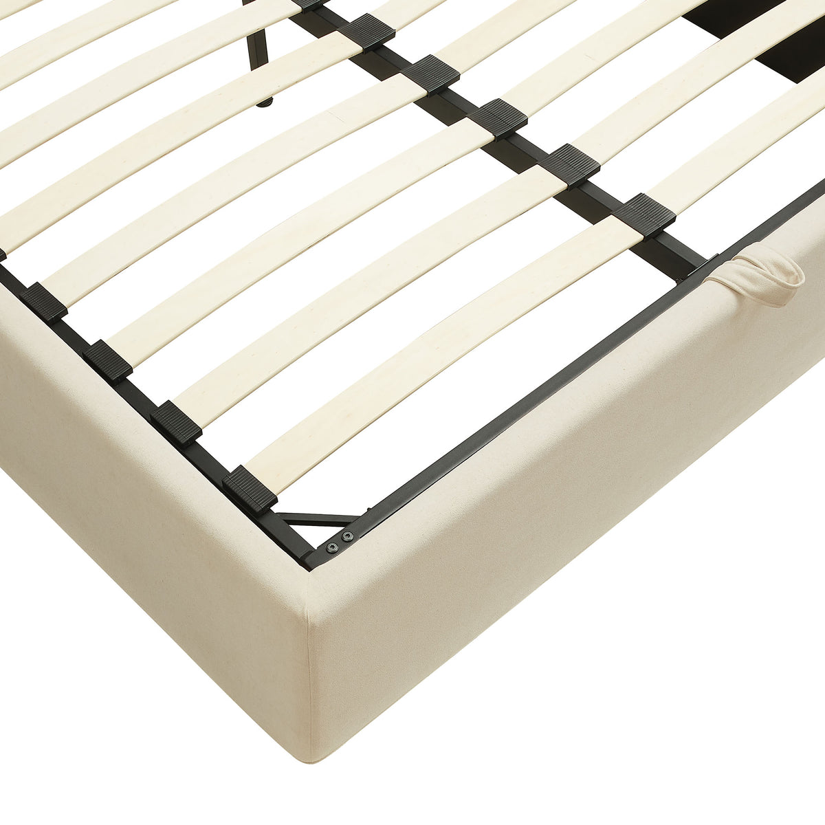 Pemberly Linen Blend Slipcovered Queen Size Storage Bed - Linen
