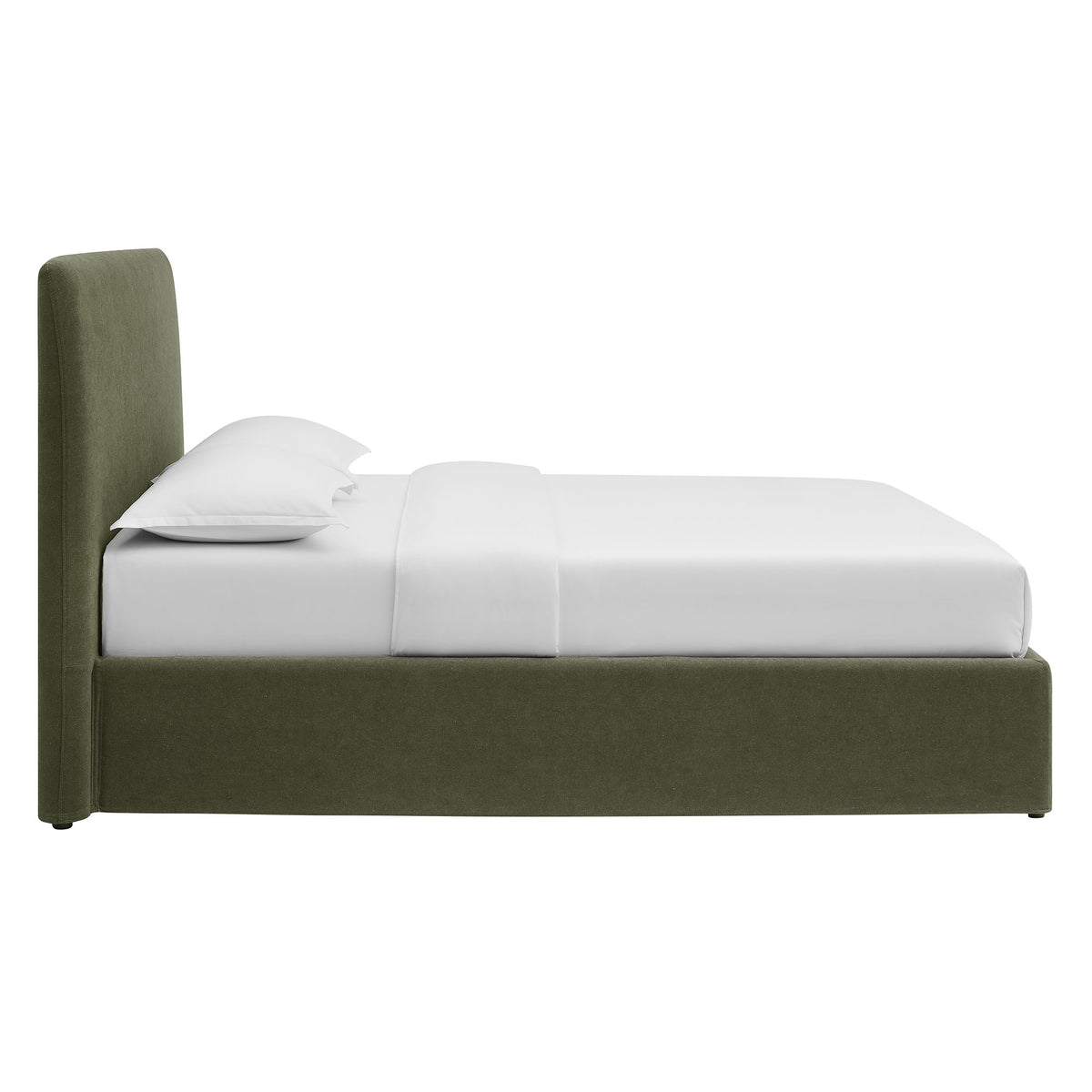 Pemberly Linen Blend Slipcovered Queen Size Storage Bed - Sage