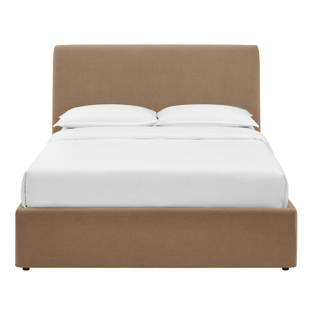 Pemberly Linen Blend Slipcovered King Size Storage Bed - Almond