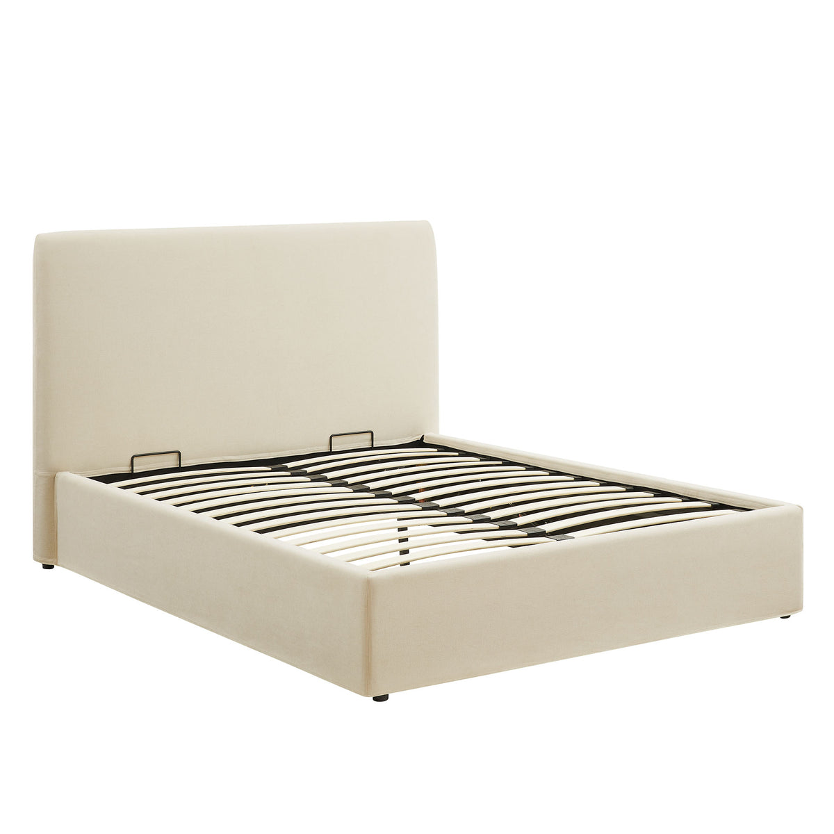 Pemberly Linen Blend Slipcovered King Size Storage Bed - Linen