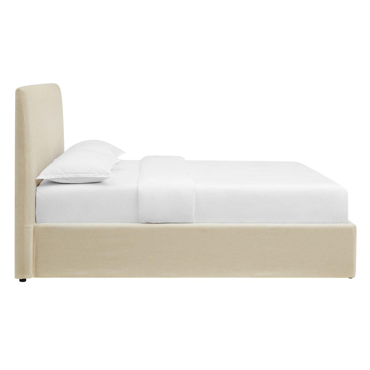 Pemberly Linen Blend Slipcovered King Size Storage Bed - Linen