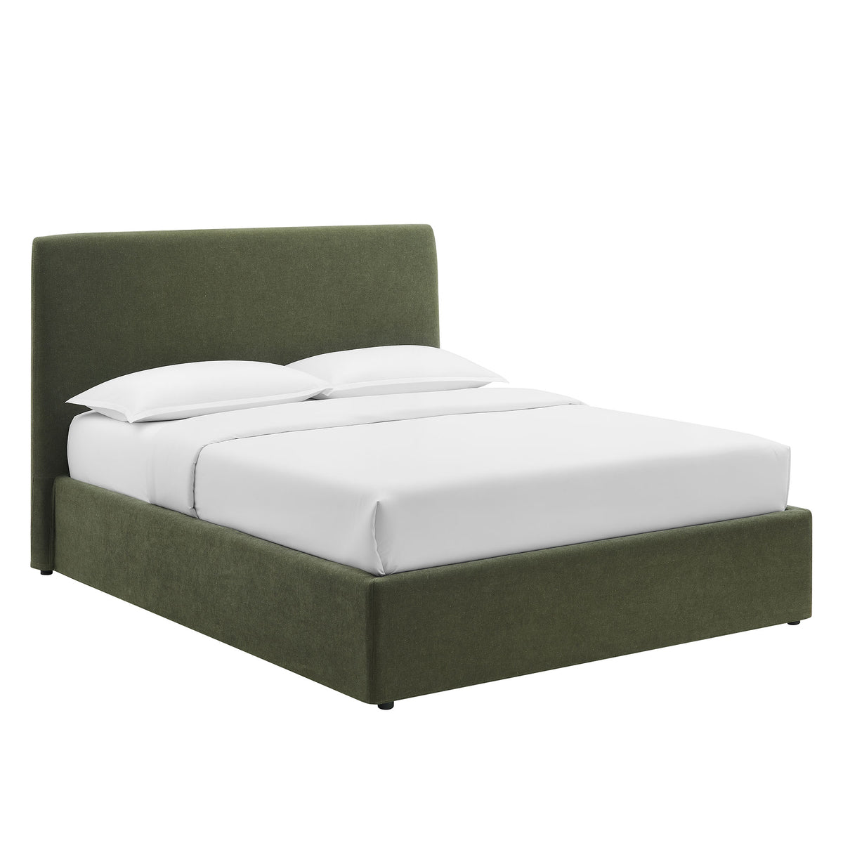 Pemberly Linen Blend Slipcovered King Size Storage Bed - Sage