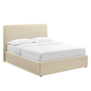 Pemberly Striped Fabric Slipcovered Full Size Storage Bed - Oatmeal Stripe
