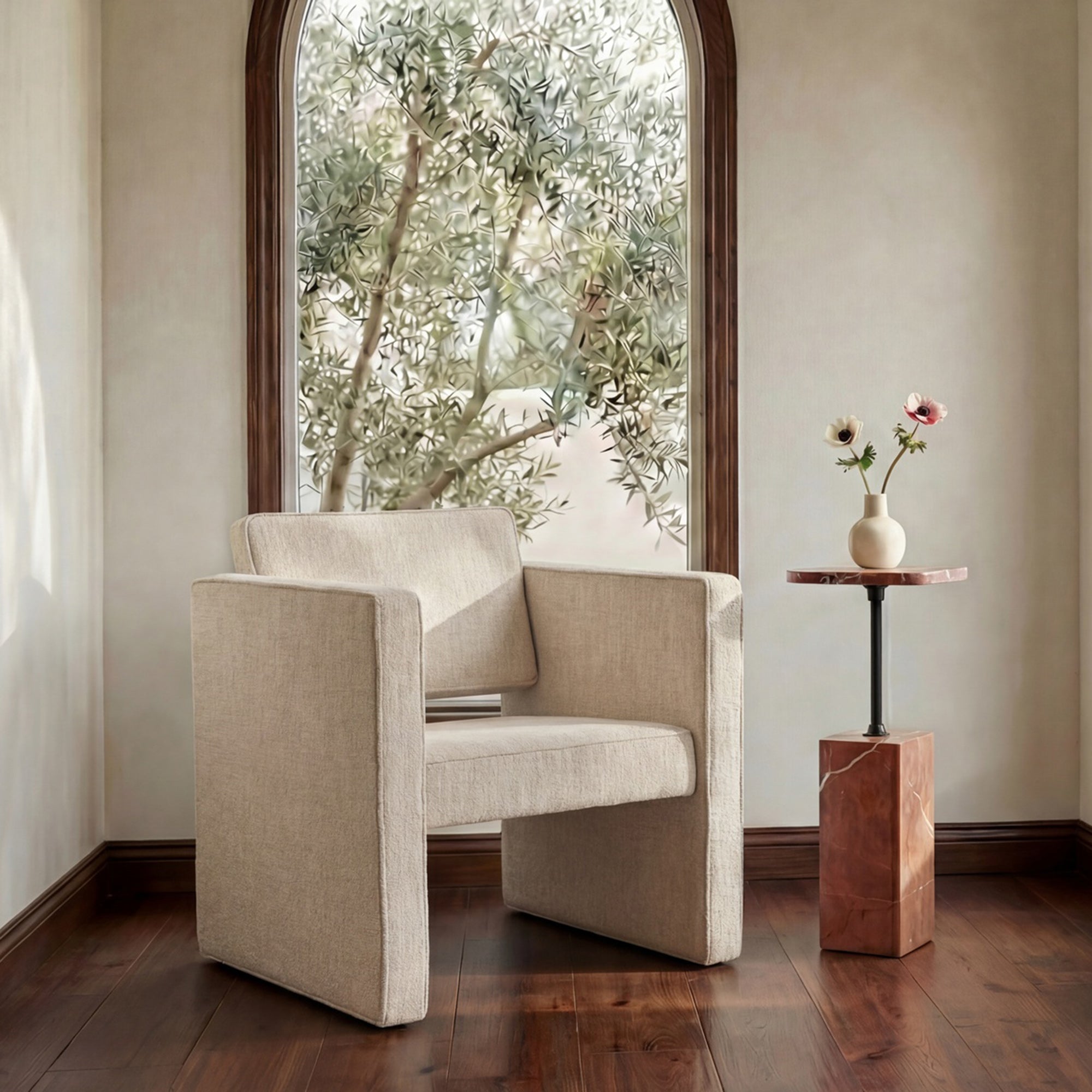 Harris Accent Chair Burgundy by Moe's Home Collection - view 2