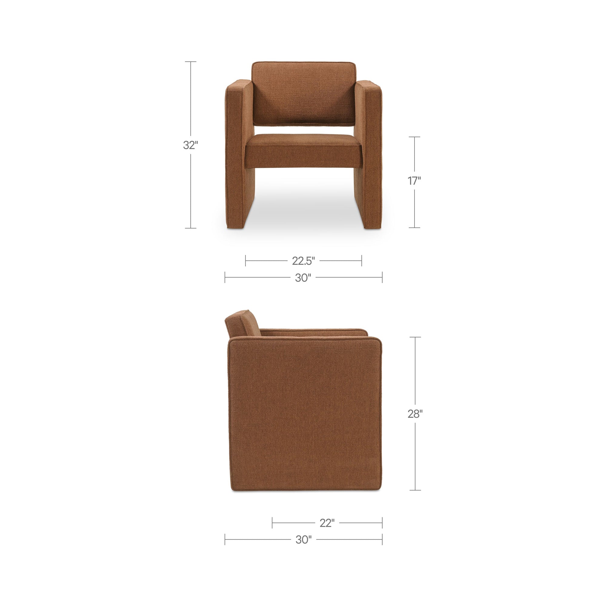 Harris Accent Chair Burgundy by Moe's Home Collection - view 3