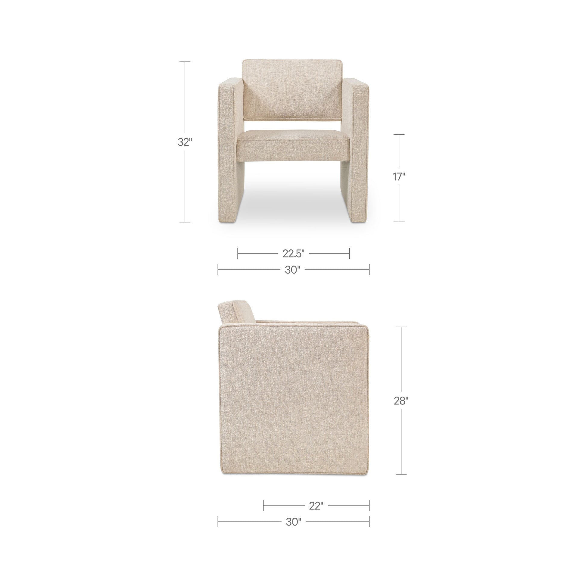 Harris Accent Chair Oat by Moe's Home Collection - view 3
