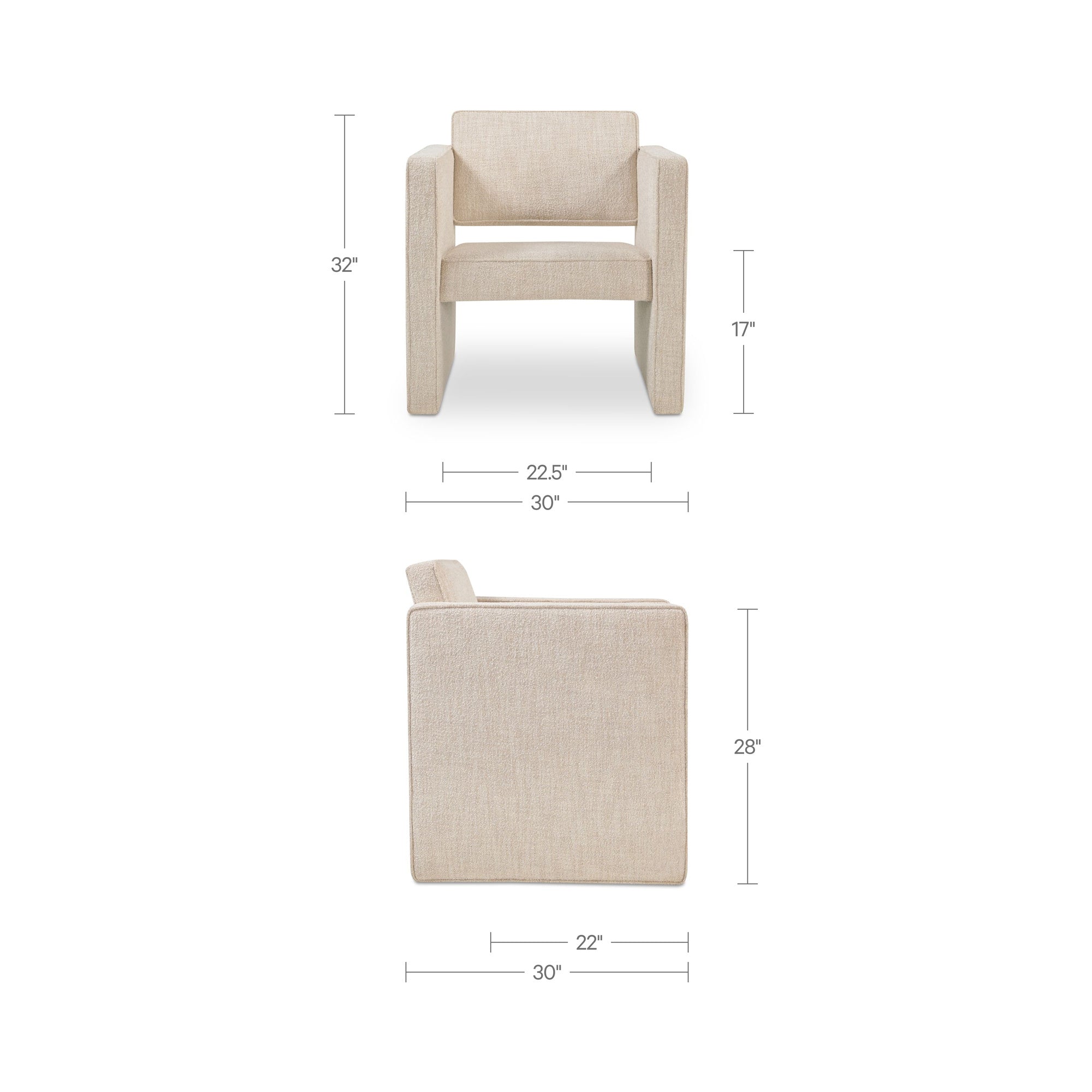 Harris Accent Chair Oat by Moe's Home Collection - view 3