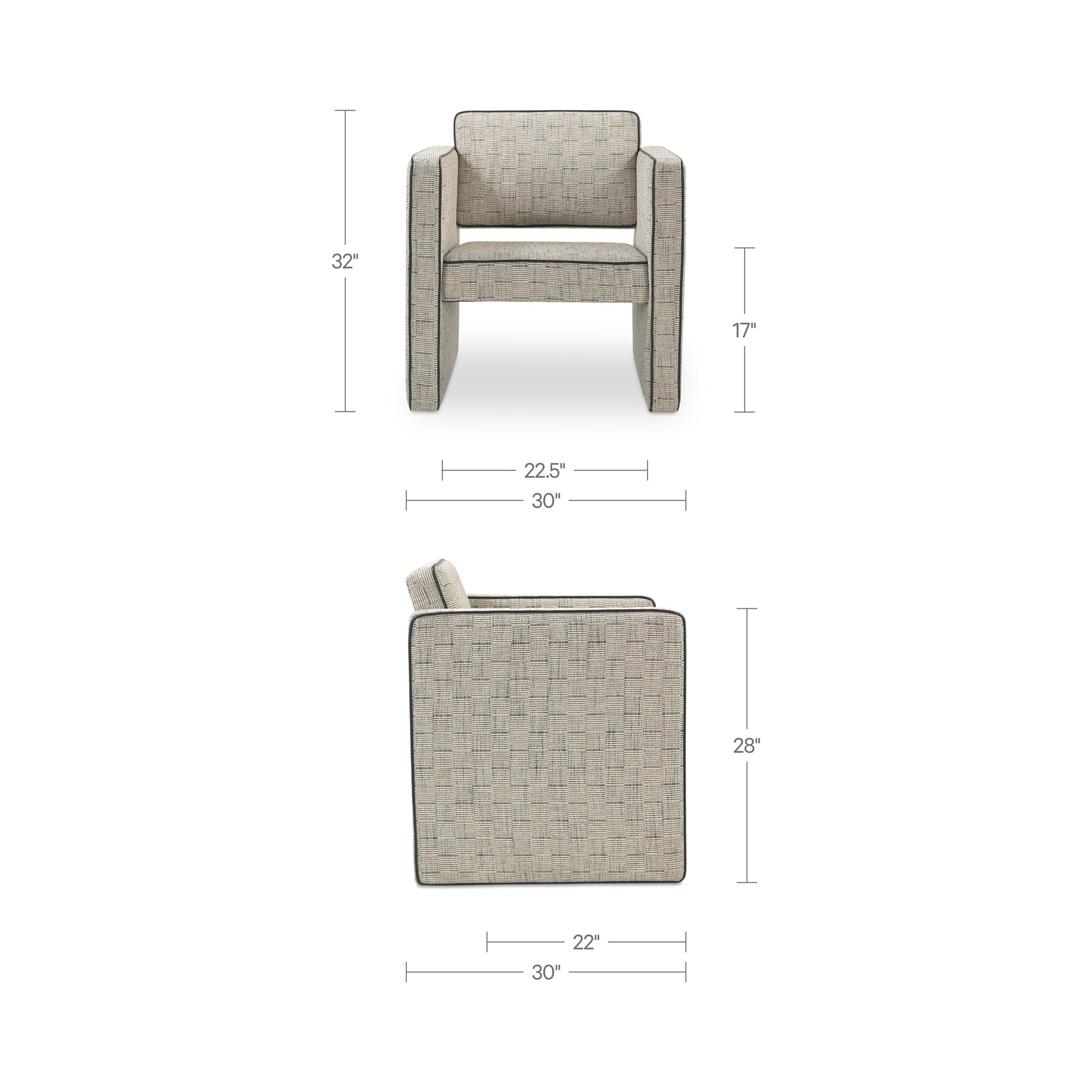 Harris Accent Chair Black And Beige Weave by Moe's Home Collection - view 3
