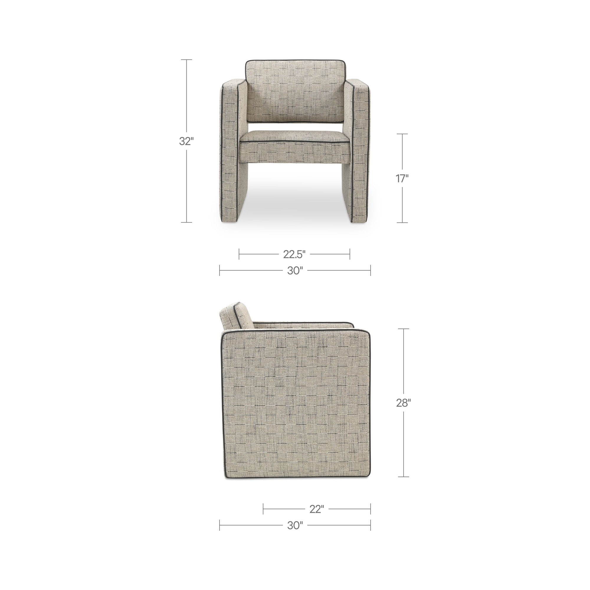 Harris Accent Chair Black And Beige Weave by Moe's Home Collection - view 3