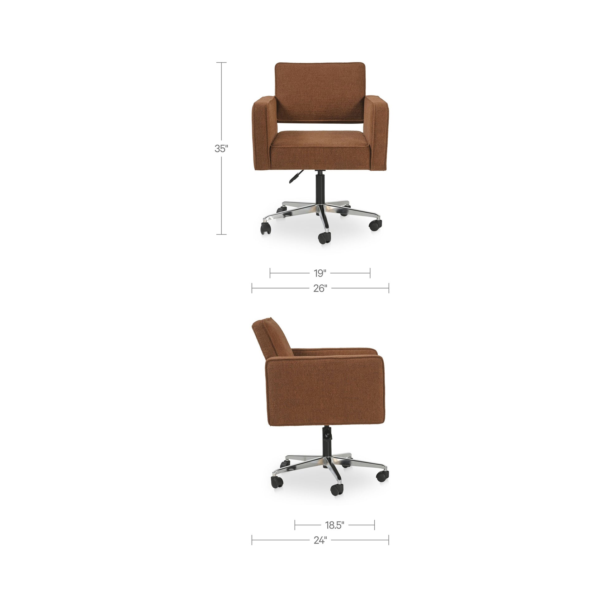 Harris Office Chair Burgundy by Moe's Home Collection - view 3