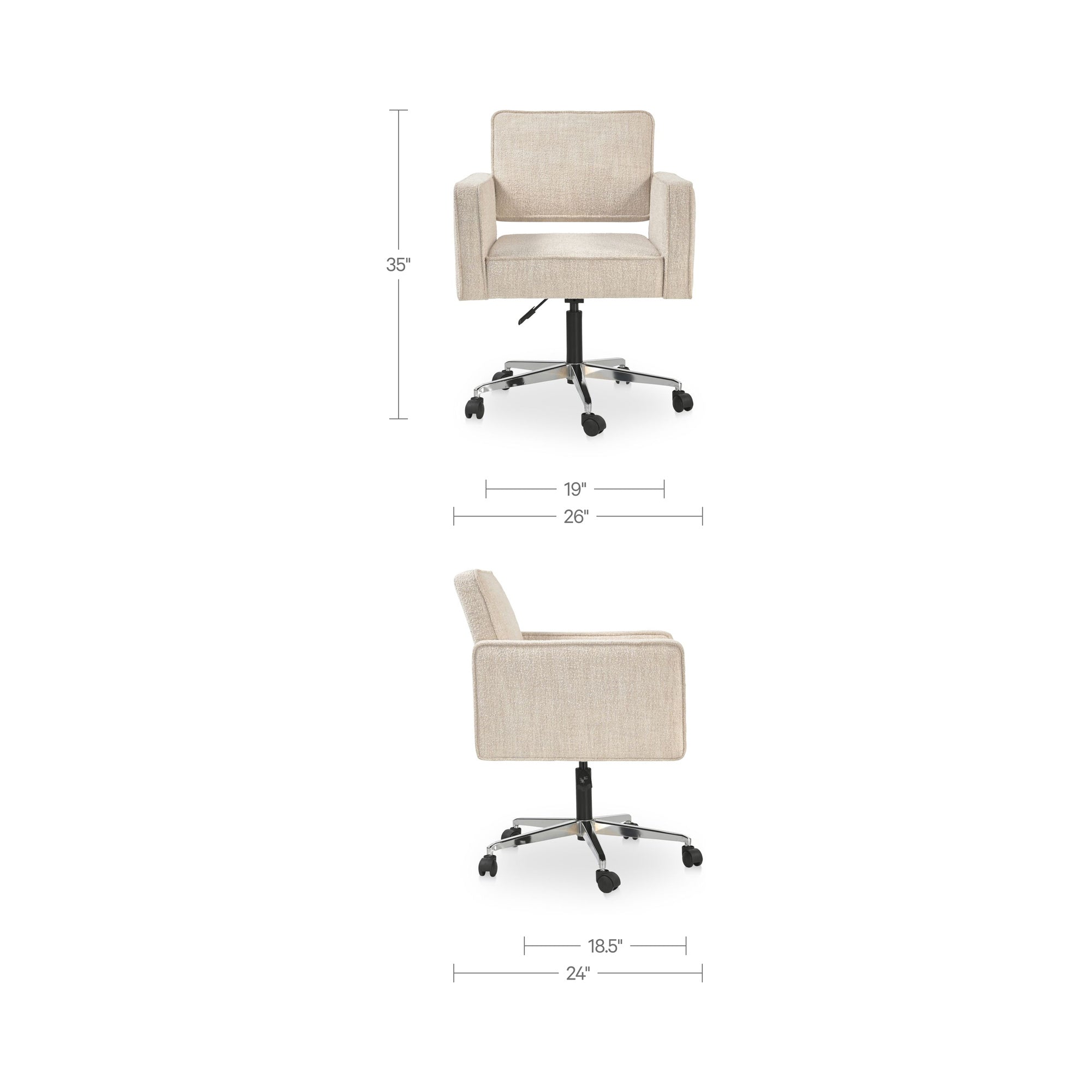 Harris Office Chair Oat by Moe's Home Collection - view 3
