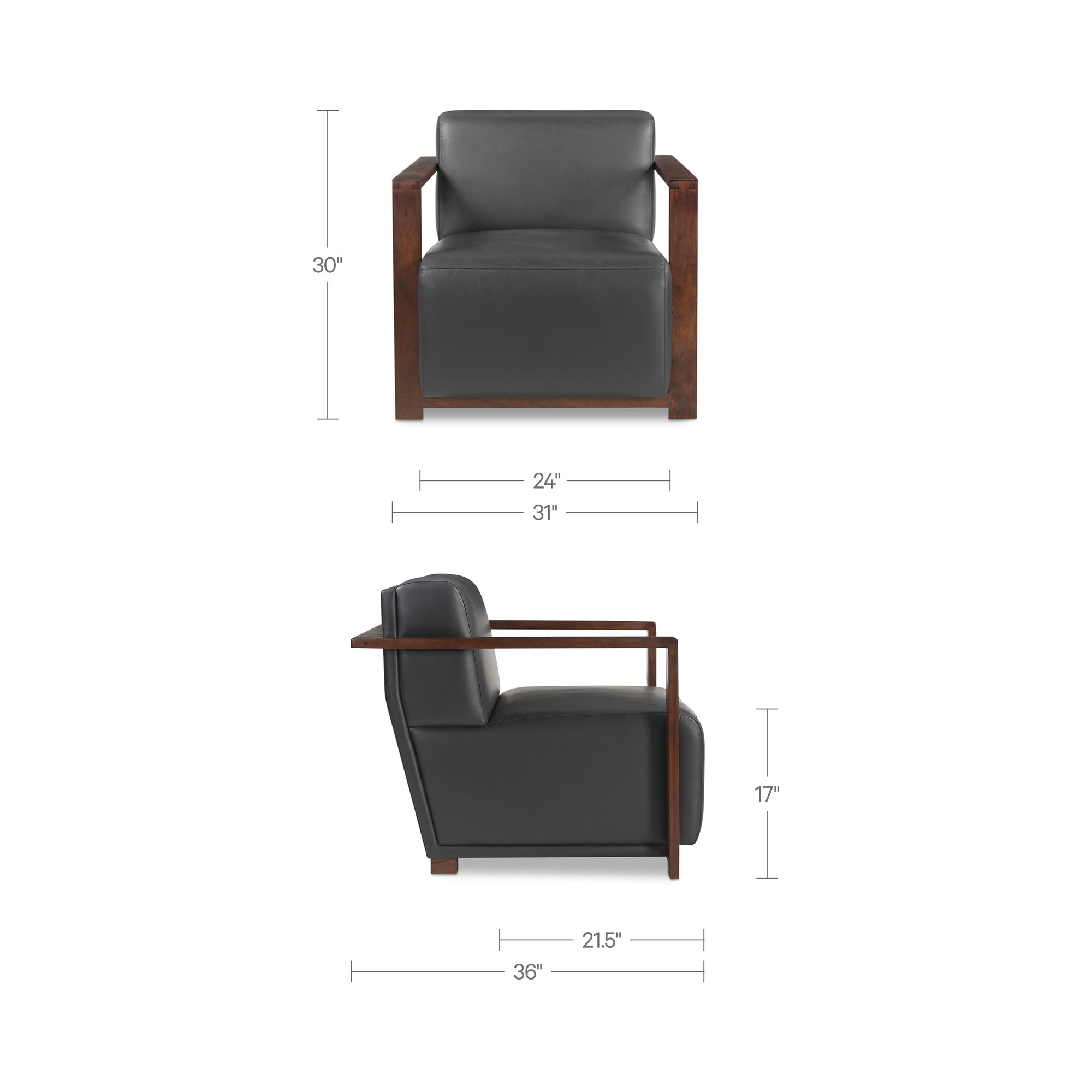 Barnes Accent Chair Black by Moe's Home Collection - view 3