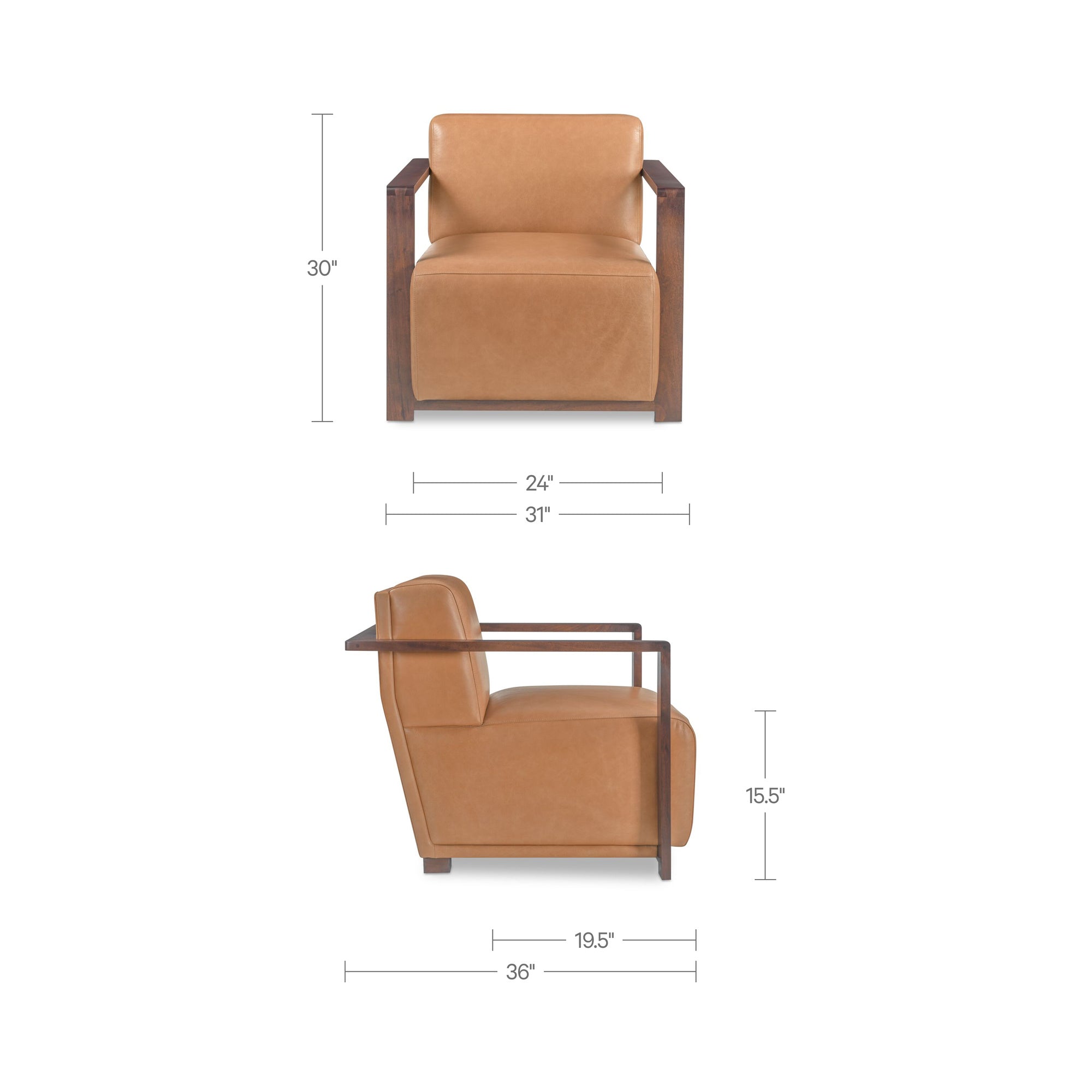 Barnes Accent Chair Tan by Moe's Home Collection - view 3