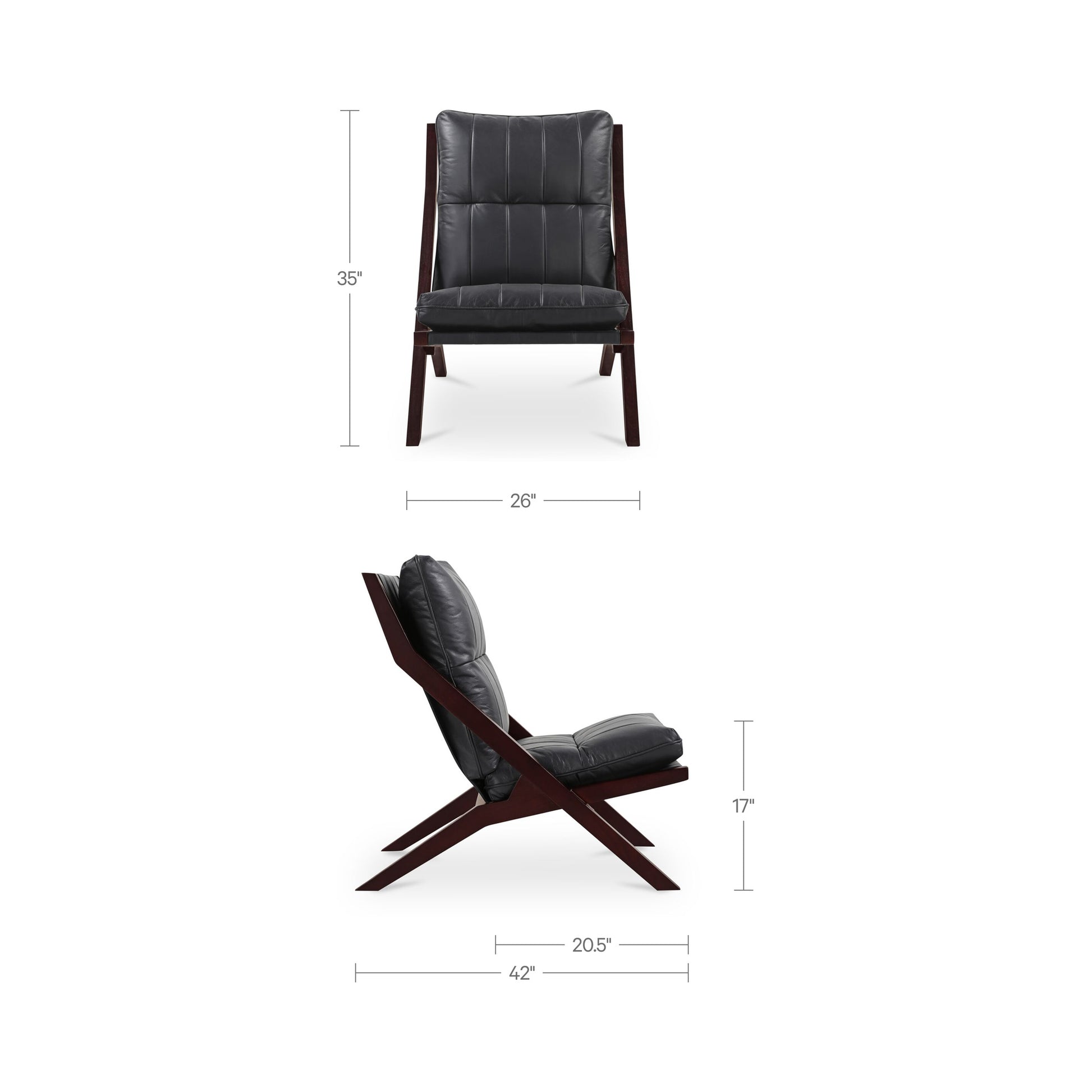 Preston Accent Chair Black by Moe's Home Collection - view 3