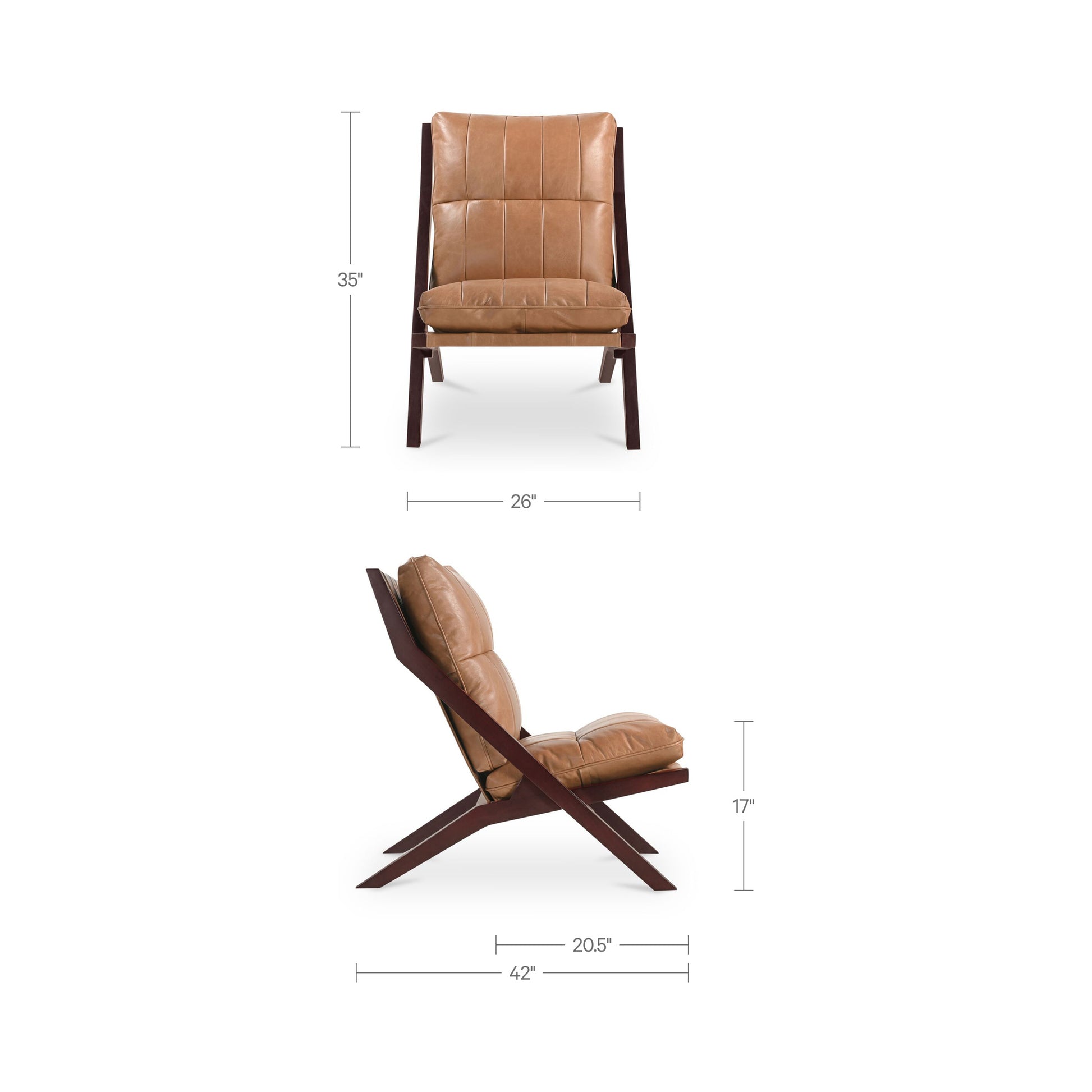 Preston Accent Chair Tan by Moe's Home Collection - view 3