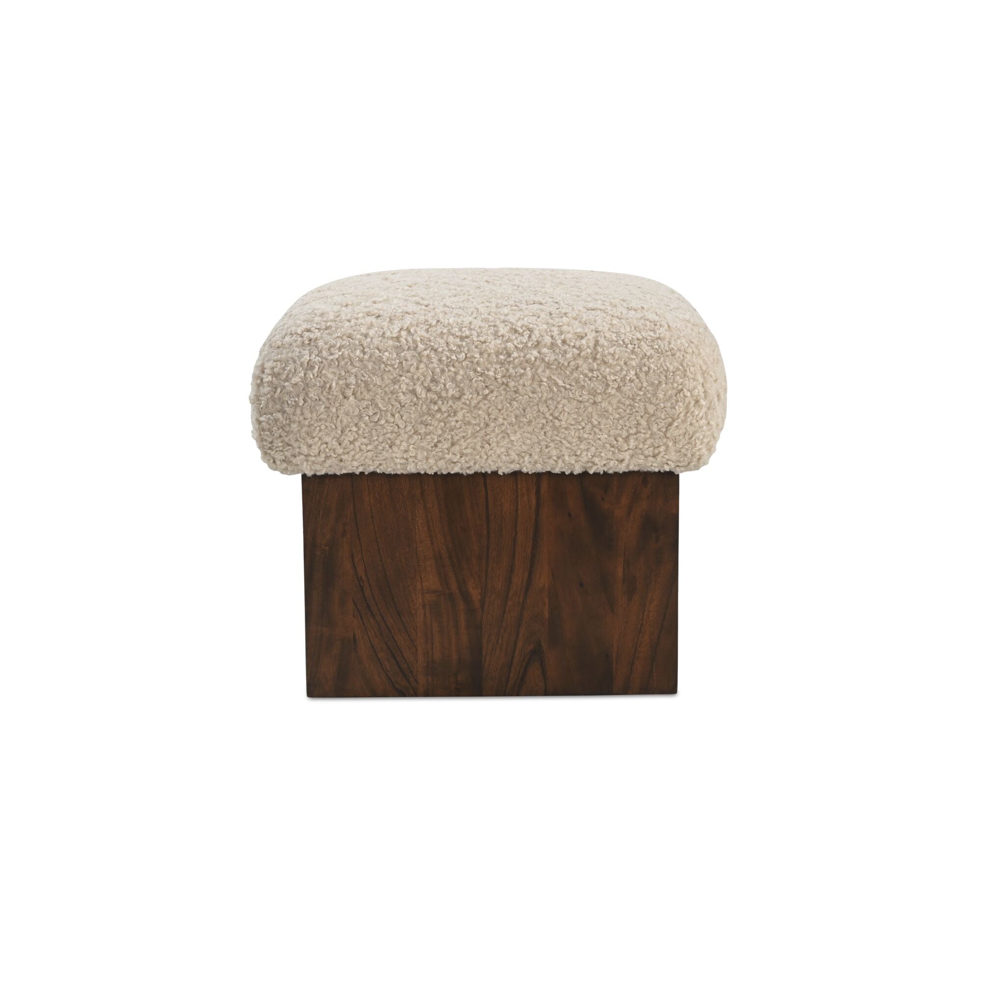 Serge Ottoman Cream Faux Shearling by Moe's Home Collection