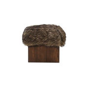 Serge Ottoman Brown Faux Fur by Moe's Home Collection
