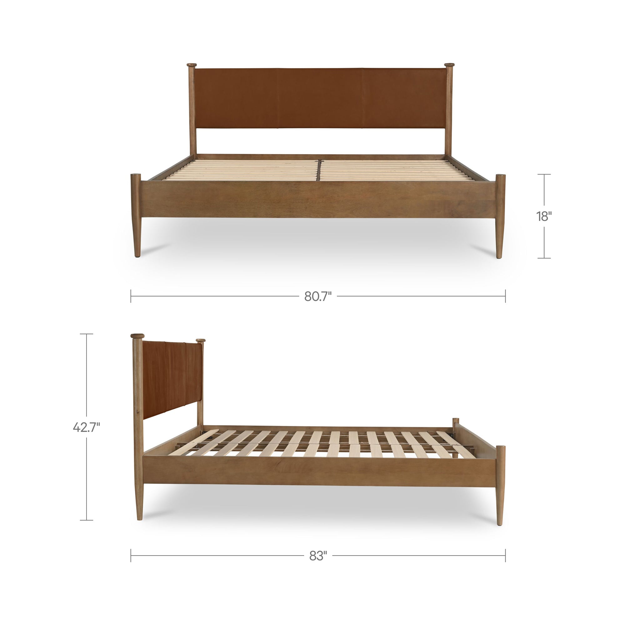 Crosby King Bed Brown by Moe's Home Collection - view 3