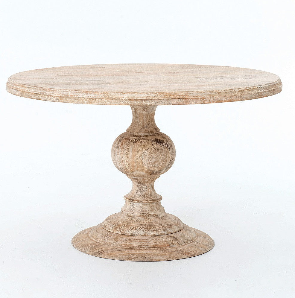 Rustic 48" Round Pedestal Dining Table