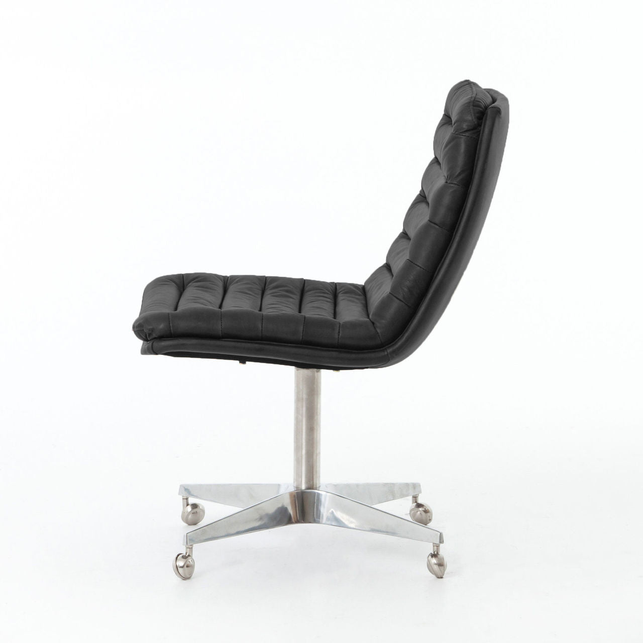 Malibu Distressed Black Leather Office Desk Chairs sale