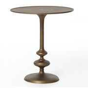Marlow Matchstick Pedestal Table-Matte Brass