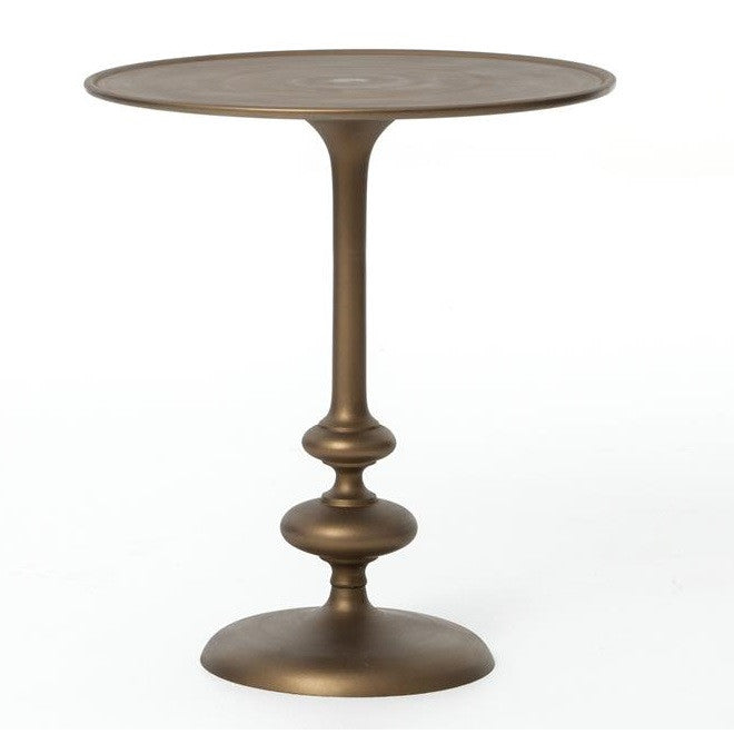 Marlow Matchstick Pedestal Table-Matte Brass