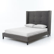 Metropolitan Charcoal Wingback Upholstered Queen Bed