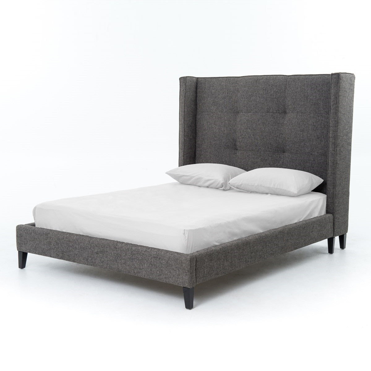 Metropolitan Charcoal Wingback Upholstered Queen Bed