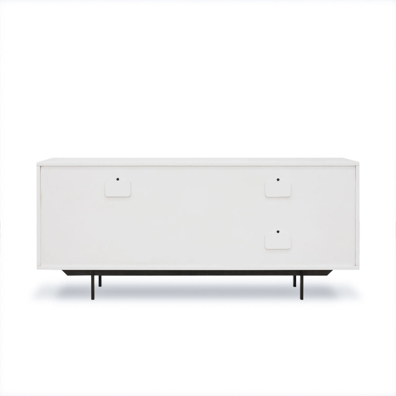 Mid-Century Modern 2 Drawer Media Cabinet - White Lacquer