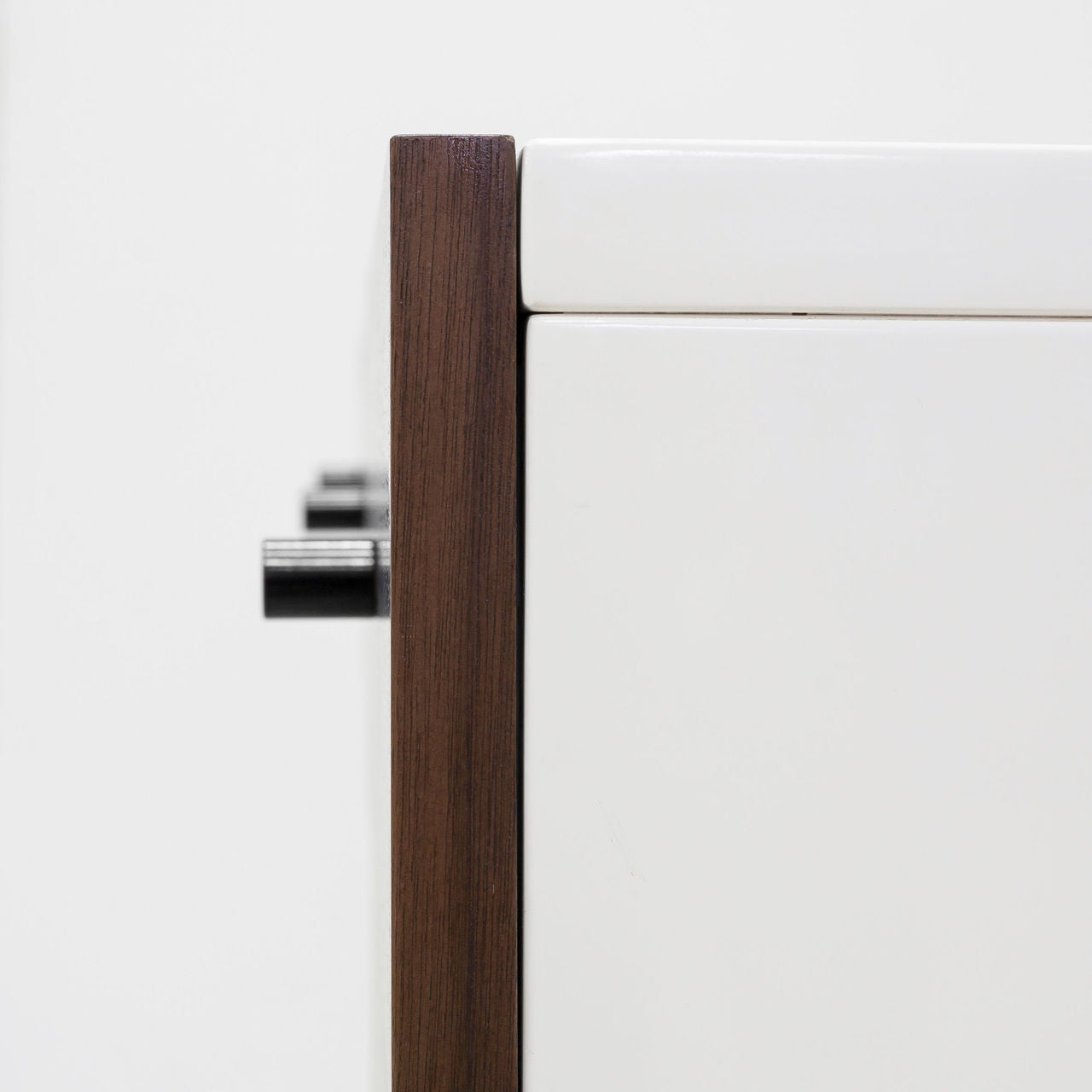 Mid-Century Modern White Lacquer Desk- Walnut sale