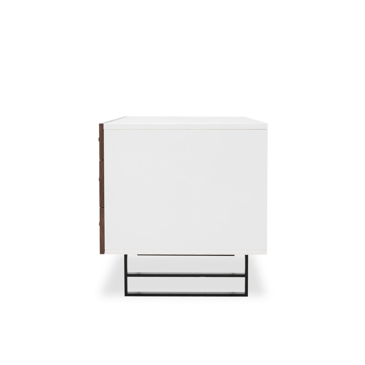 Mid-Century Modern White Lacquer Executive Desk- Walnut