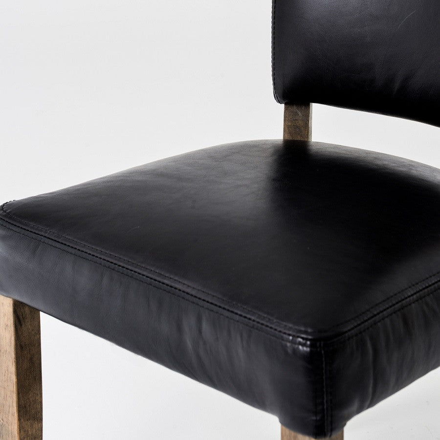 Mimi Saddle black leather dining chairs