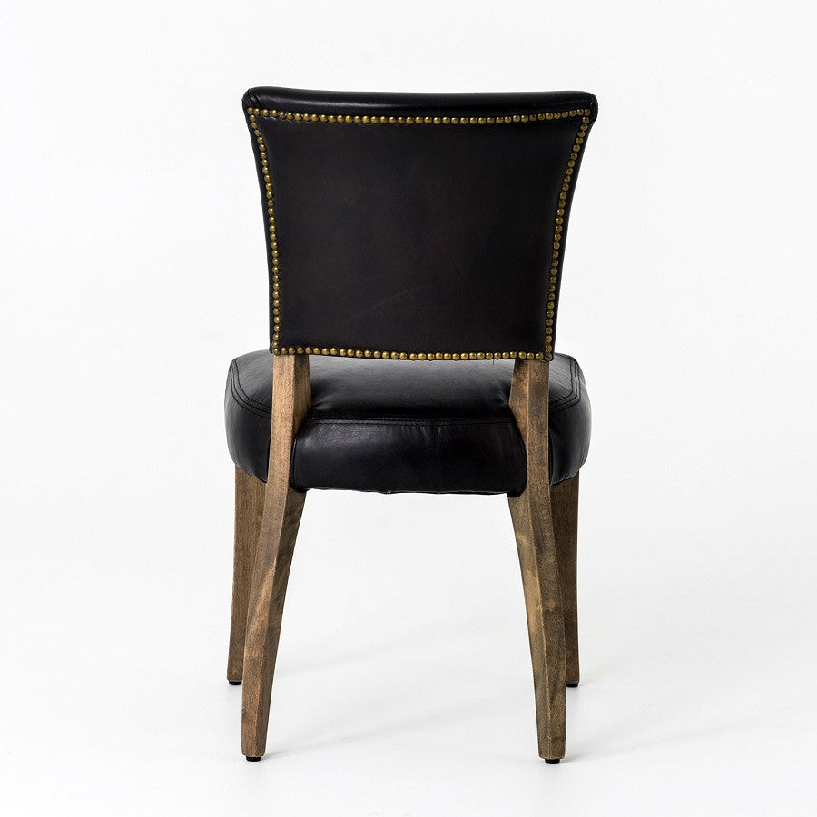 Mimi Saddle Black leather dining chairs
