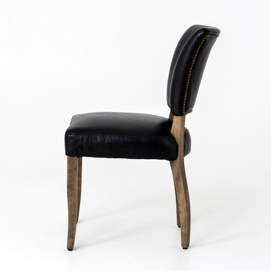 Mimi Saddle Black leather dining chairs