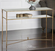 Henzler Mirrored Gold Leaf Console Table