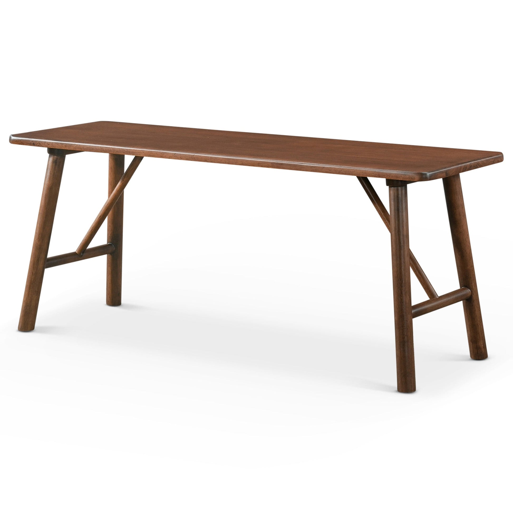 Modern Mid-Century Walnut Solid Wood Bench | Versatile Entryway and Dining Seating