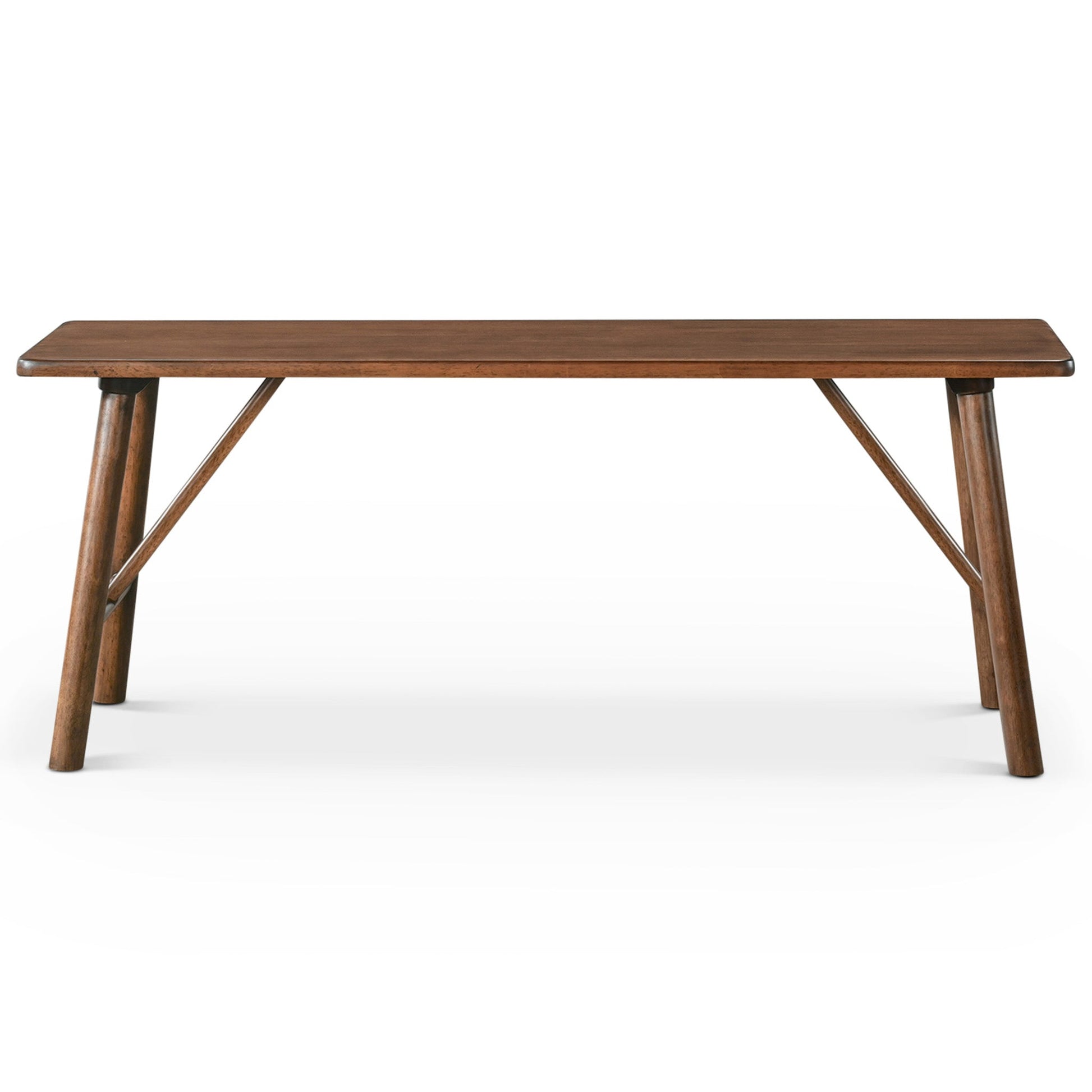 Modern Mid-Century Walnut Solid Wood Bench | Versatile Entryway and Dining Seating