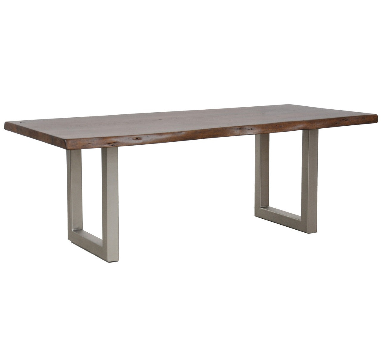 Montana Solid Wood Polished Metal Leg Dining Table 94"