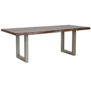 Montana Solid Wood Polished Metal Leg Dining Table 94"