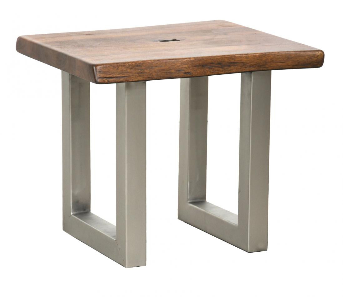 Montana Solid Wood Metal Leg Side Table