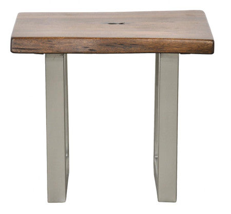 Montana Solid Wood Metal Leg Side Table