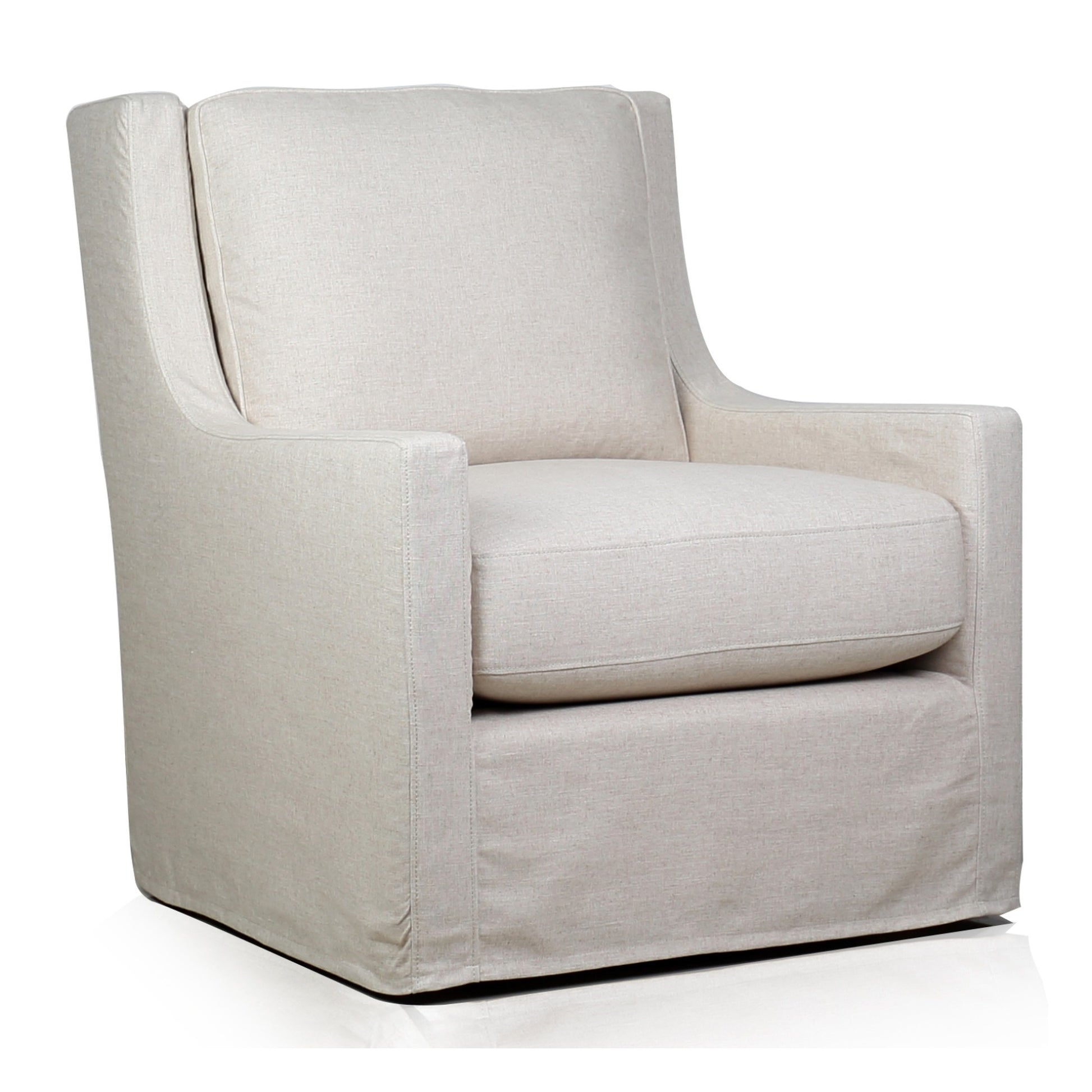 Myles Slipcovered Swivel in Windfield Natural