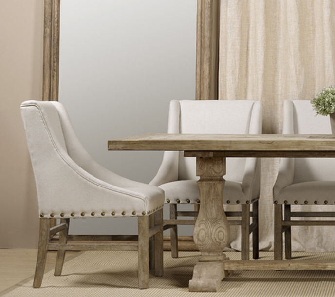 Nailhead Trestle Upholstered Dining Chair