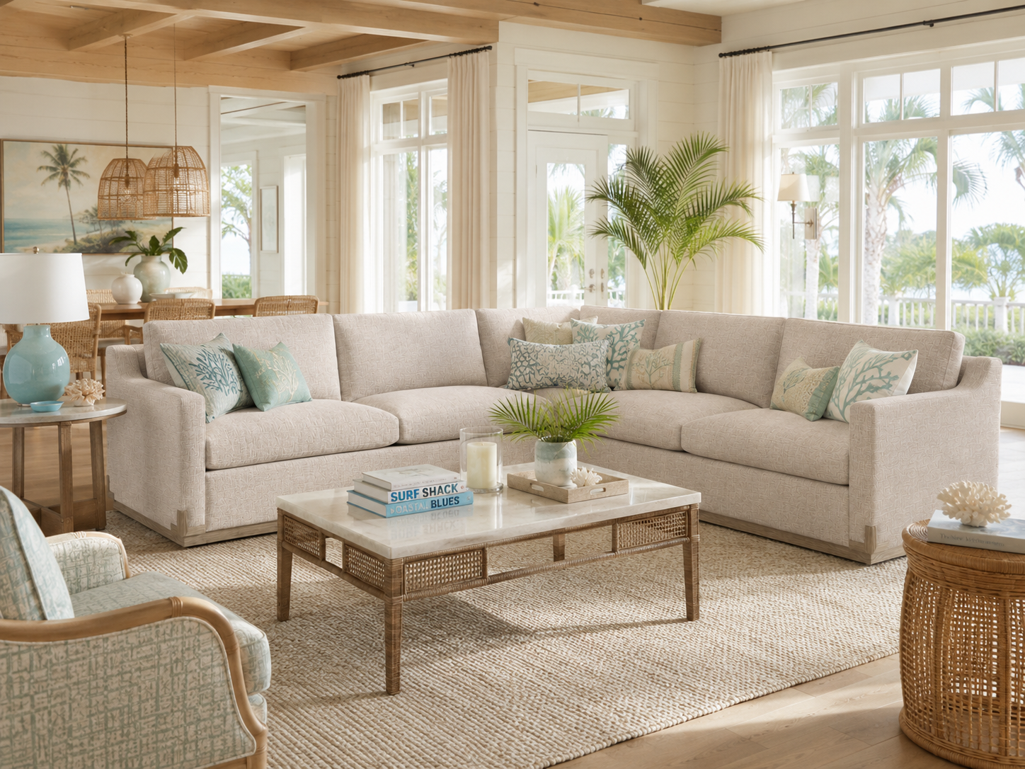 Nall Sectional in Friday Linen (Performance Fabric)