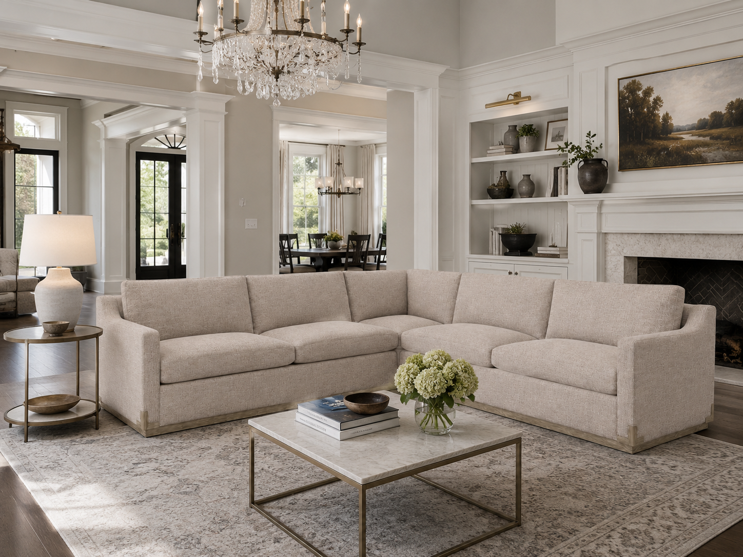 Nall Sectional in Friday Linen (Performance Fabric)