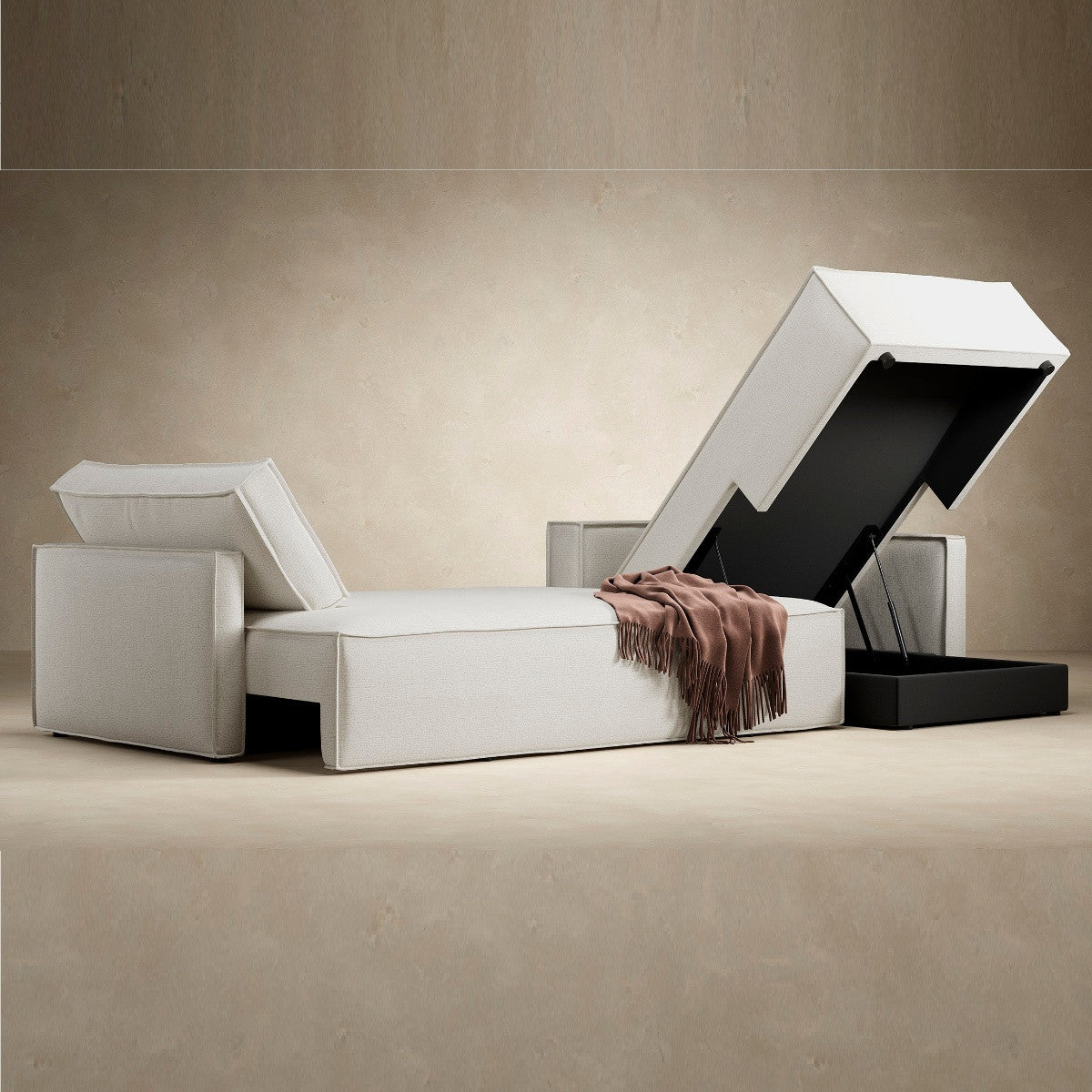 Newilla Storage Sofa Bed Lounger with Slim Arms