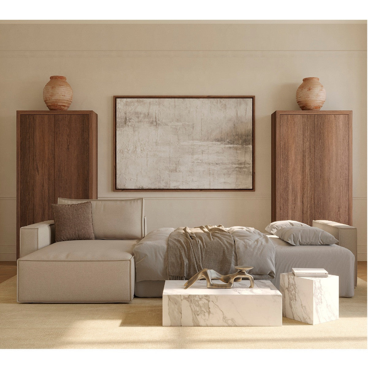 Newilla Storage Sleeper Sofa Bed with Lounger & Standard Arms