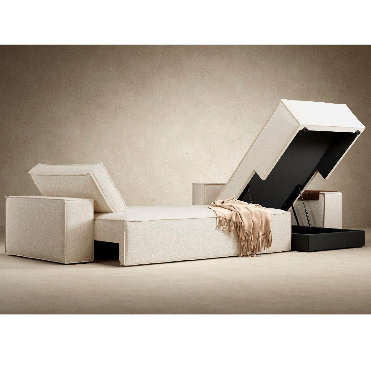 Newilla Storage Sofa Bed Lounger with Wide Arms